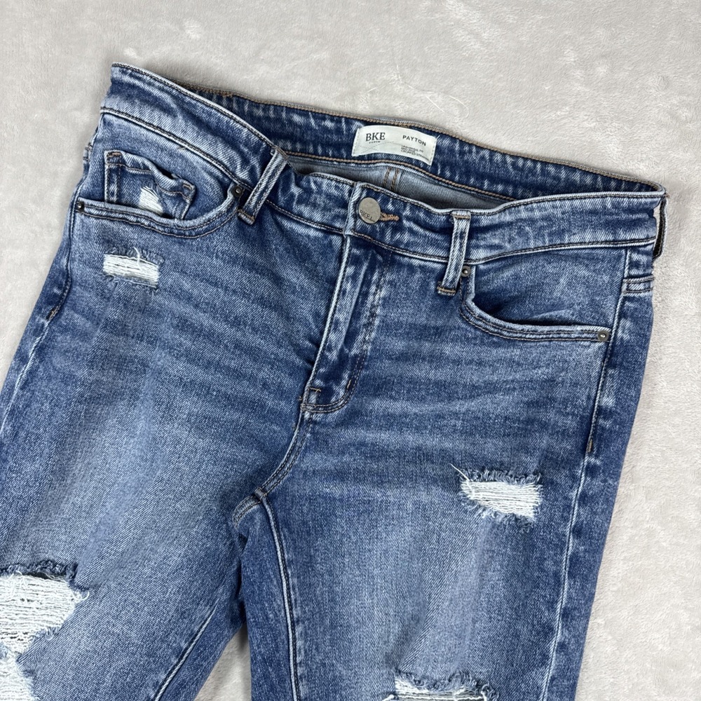 BKE Women's Payton Jeans Size 31X25 Universal Fit Mid Rise Cropped Straight